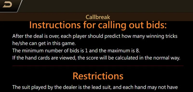 ข้อมูลเกี่ยวกับเกม Callbreak x5bet