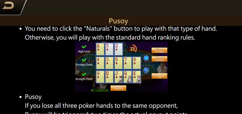 ประกาศกฎของเกม Pusoy Go x5bet 